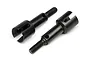Two black metal rear drive axles for HPI Trophy Truggy RC cars, shown against a plain white background.