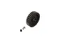 ARRMA 32T 1Mod pinion gear with a small grub screw and E-clip, isolated on a white background.