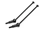 Two black metal front drive shafts for an HPI Trophy Truggy, shown against a white background.