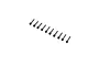 Ten black metal partially threaded grub shaft screws arranged in a diagonal line on a white background.