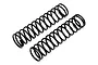Two black metal coil springs for RC car shock absorbers, shown side-by-side on a white background.