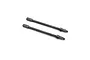 Two black metal straight axle driveshafts for an RC car, shown side-by-side against a white background.