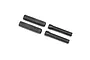 Two pairs of black plastic centre slider driveshaft components for an RC vehicle, shown against a plain white background.