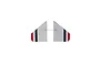 A pair of grey RC plane stabilators with red and blue stripes on a white background.
