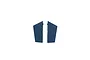Two dark blue plastic ventral fins for an RC airplane, shown side-by-side against a white background.