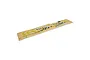 A long, narrow E-Flite decal sheet featuring yellow, black, and green racing-style graphics on a tan backing paper.