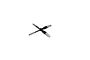 A black four-blade RC airplane propeller with silver-painted tips against a white background.