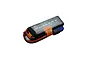 A Dualsky Ultra Series LiPo battery pack with a soft black casing, featuring red and blue wires and a blue connector.