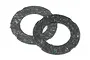 Two circular dark grey fibrous slipper clutch pads for HPI RC vehicles shown on a white background.