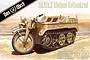 Box art for Das Werk 1/35 scale Sd.Kfz.2 Kettenkrad model kit showing a tan tracked motorcycle in a desert landscape.