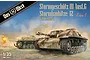Box art for Das Werk 1/35 scale Sturmgeschütz III Ausf.G and Sturmhaubitze 42 model kit, featuring two camouflaged tanks in a dusty battlefield scene.