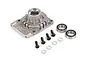 Rovan 5IVE-T LT clutch housing assembly including a metal housing, two ball bearings, four hex head bolts, and four flat washers on a white background.