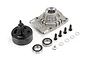 Rovan 5IVE-T LT clutch housing, hexagonal clutch bell, bearings, and mounting hardware on a white background.