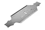 A gunmetal grey aluminium main chassis plate for the HPI Trophy Buggy Flux RC car, featuring multiple mounting holes and milled sections.