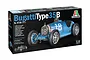 Italeri 1/12 scale Bugatti Type 35B plastic model kit box showing a blue vintage race car with number 18 on the side.