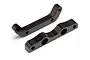 Two black anodized aluminium suspension arm pin braces for HPI Trophy RC models, shown on a white background.