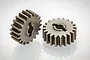 Two RGT 20T metal transmission gears for RC vehicles shown against a white background.