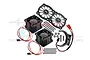 GPM Black Aluminium Adjustable Motor Heatsink w/ Dual Cooling Fans MAKX018FANB-BK