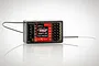 An RGT X6P1-R 2.4GHz RC receiver unit with a black plastic casing, red label, and two antenna wires, shown against a white background.