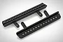 A pair of black plastic RGT side steps for an RC crawler, featuring a textured surface with circular cutouts and mounting tabs.