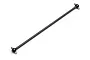 A black metal centre rear drive shaft for an HPI Trophy Truggy, featuring universal joint ends with silver pins.