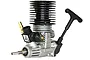 Force Engines 25R nitro RC engine with a black cooling head, carburetor, and pull start mechanism against a white background.