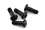 Four black metal king pin bolts for TLR 8IGHT-X RC cars, shown in a studio shot against a white background.