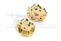 Two GPM Racing brass portal drive housings for RC cars, featuring a heavy-duty design with engraved GPM branding and weight markings.
