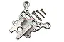 A silver aluminium front suspension link brace by GPM Racing, shown with three included mounting screws on a white background.
