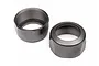 Two gunmetal grey aluminium shock caps for HPI Baja RC vehicles shown on a white background.