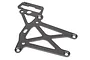 A gunmetal grey HPI Racing rear upper plate for Baja RC vehicles, featuring a flat, skeletal design with multiple mounting holes.