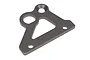 A gunmetal grey HPI Racing upper brake holder plate for Baja 5B/5SC/5T RC cars, shown from a top-down angle on a white background.