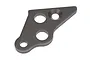 A gunmetal grey HPI Racing left engine mount for Baja 5B/5SC/5T RC cars, featuring a flat, triangular shape with multiple mounting holes.