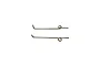 Two identical silver metal landing gear wire struts for an RC plane, each featuring a bent end and a coiled spring section.