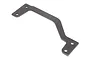 A gunmetal grey aluminium centre chassis brace for HPI Baja RC vehicles, featuring a bent design with four mounting holes.
