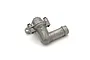 A silver-coloured metal exhaust manifold for a Kyosho FW-06 RC car engine, shown against a white background.
