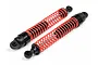 Two HPI Racing 117mm sport shock absorbers with black plastic bodies and bright red coil springs, shown against a white background.
