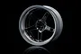 MST 1.9" GT Off-Set Changeable Flat Silver/Silver Black Rims 4Pcs 832110SBK