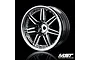 A single silver chrome-finished RC car rim with a multi-spoke design against a black background.