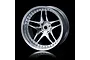 A single silver MST 1.9 inch RC car rim with a five-spoke design and deep dish, isolated on a black background.