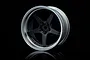 MST 1.9" GT Off-Set Changeable Flat Silver/Flat Black Rims 4Pcs 832110FBK