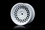 A single white MST 1.9 inch mesh-style RC car rim shown against a black background with a reflection.