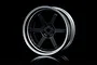 MST 1.9" 106 Off-Set Changeable Flat Silver/Flat Black Rims 4Pcs 832108FBK