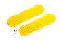 Two bright yellow scale recovery boards for RC vehicles, shown with two small black mounting screws on a white background.