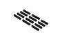 A set of twelve black plastic rod ends arranged in a grid pattern against a white background.