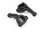 Two black plastic steering hub carriers for an HPI Blitz RC car, shown from a high angle on a white background.