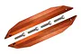 Two orange anodized aluminium GPM nerf bars with four included mounting screws on a white background.