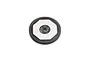 A black plastic spur gear for an RC car with a white textured slipper pad attached to the center, isolated on a white background.