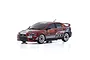 A pre-painted Kyosho Mini-Z Mitsubishi Lancer Evolution X body shell in Mitsubishi Motors Dealer Team PWRC2008 livery.