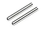 Two silver metal cylindrical bumper shafts for HPI Blitz RC car, shown against a white background.